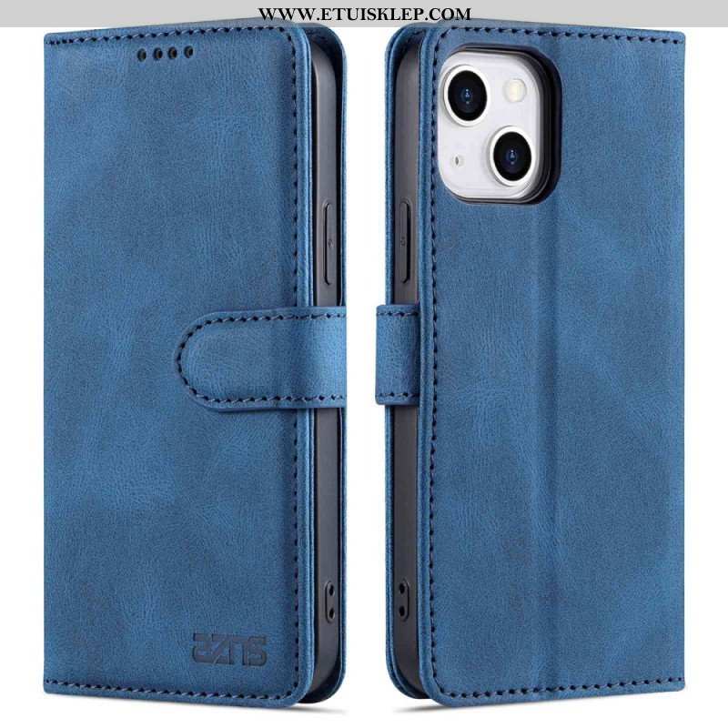 Etui Folio do iPhone 14 Plus Efekt Skóry Azns